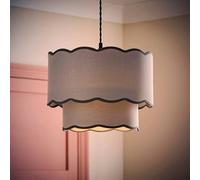 Valuelights Sloane 2 Tier Grey Colour Clash Scallop Ceiling Lamp Shade And Bulb