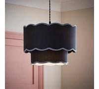 Valuelights Sloane 2 Tier Navy Colour Clash Scallop Ceiling Lamp Shade