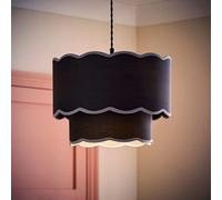 Valuelights Sloane 2 Tier Navy Colour Clash Scallop Ceiling Lamp Shade And Bulb