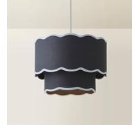 ValueLights | Sloane 2 Tier Navy Colour Clash Scallop Ceiling Lamp Shade | Shades, Home Décor & Improvement Essential