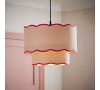Valuelights Sloane 2 Tier Pink Colour Clash Scallop Ceiling Lamp Shade