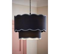 ValueLights | Sloane 2 Tier Navy Colour Clash Scallop Ceiling Lamp Shade | Shades, Home Décor & Improvement Essential