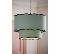 ValueLights | Sloane 2 Tier Green Colour Clash Scallop Ceiling Lamp Shade | Shades, Home Décor & Improvement Essential