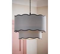 ValueLights Sloane 2 Tier Grey Colour Clash Scalloped Shade - Size: 25 x 35 x 35cm - Wilko