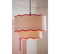 ValueLights Sloane 35cm Two-Tier Scallop Edge Colour Clash Easy Fit Lamp Shade in Pale Pink ValueLights Pale Pink