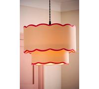 ValueLights | Sloane 2 Tier Pink Colour Clash Scallop Ceiling Lamp Shade and Bulb | Shades, Home Décor & Improvement Essential | Bulb Included