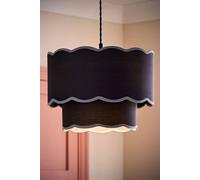 ValueLights | Sloane 2 Tier Navy Colour Clash Scallop Ceiling Lamp Shade and Bulb | Shades, Home Décor & Improvement Essential | Bulb Included