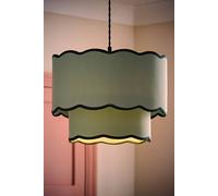 ValueLights | Sloane 2 Tier Green Colour Clash Scallop Ceiling Lamp Shade and Bulb | Shades, Home Décor & Improvement Essential | Bulb Included