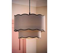 ValueLights | Sloane 2 Tier Grey Colour Clash Scallop Ceiling Lamp Shade and Bulb | Shades, Home Décor & Improvement Essential | Bulb Included