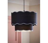 ValueLights | Sloane 2 Tier Navy Colour Clash Scallop Ceiling Lamp Shade | Shades, Home Décor & Improvement Essential