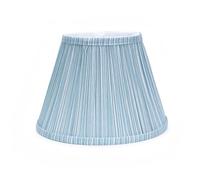 Small Blue Gathered Pleated Fabric Tapered Light Shade for Table Lamp - LED Bulb Included