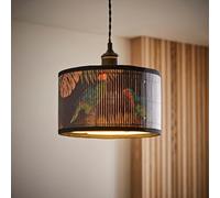 Daintree Bamboo Dark Jungle Drum Easy Fit Light Lamp Shade with Bulb ValueLights Natural Small