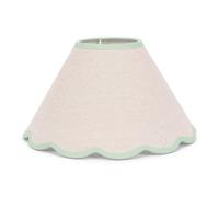 ValueLights | Small Natural Linen Tapered Light Shade with Green Scallop Trim for Table Lamp | Lamp Shades, Home Décor & Improvement Essential | Includes Bulb