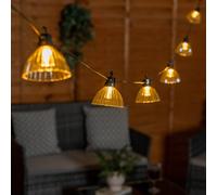 ValueLights Smoked Pleated 6 x Battery Operated Outdoor String Lights