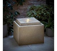 Valuelights Solar Powered Natural Square Outdoor Garden Water Fountain Feature Natural