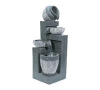 Solar Powered Outdoor Cascading Water Feature Fountain Light ValueLights Grey One Size