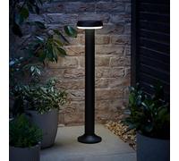 Valuelights Solar Powered Led Matte Black Sensor Outdoor Bollard Light
