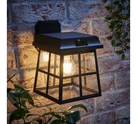 Valuelights Solar Powered Led Matte Black Sensor Outdoor Lantern Wall Light