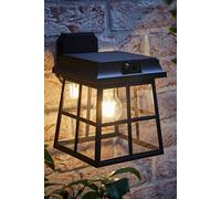 ValueLights Solar Powered LED Matte Black Sensor Outdoor Lantern Wall Light ValueLights Black