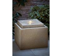 Valuelights Solar Powered Natural Square Outdoor Garden Water Fountain Feature Natural