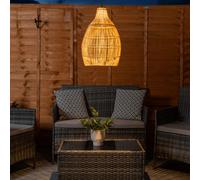 ValueLights | Natural Teardrop Solar Powered Outdoor Hanging Pendant Garden Pergola Light
