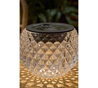 Solar Powered Outdoor Black Diamond Pattern Glass Table Lamp Garden Light ValueLights Black One Size