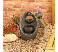 Valuelights Solar Powered Outdoor Cascading Swirl Water Feature Fountain In Grey Grey