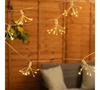ValueLights | Solar String Lights Firework Starburst Fairy Lights | Indoor-Outdoor, Home Décor & Improvement Essential | Pack of 10 | Warm White