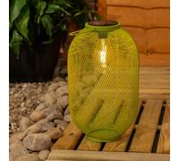 Valuelights Solar Powered Outdoor Lime Green Metal Mesh Basket Garden Lantern Light
