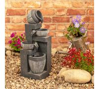 Valuelights Solar Powered Stacking Pots Water Feature Outdoor Fountain