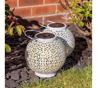 MiniSun | Solar Powered White Sphere Hanging Lanterns | Lanterns, Home Décor & Improvement Essential | Set of 2