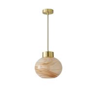 Sookie Alabaster Glass Gold Capped Ceiling Pendant Light with LED Bulb ValueLights Cream One Size