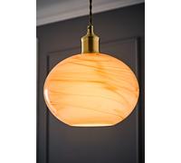 ValueLights Sookie Alabaster Marble Effect Glass Pendant Shade & Bulb