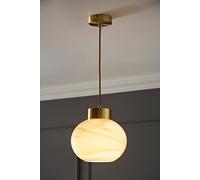 ValueLights | Sookie Alabaster Marble Effect Glass Brushed Gold Capped Ceiling Pendant Light | Pendent Light, Home Décor & Improvement Essential | Includes Full Wired Fitting