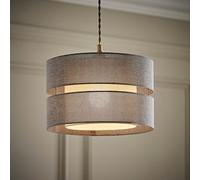 ValueLights | Sophia 2 Tier Grey Linen Drum Ceiling Lamp Shade and Bulb | Ceiling Lights, Home Décor & Improvement Essential
