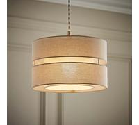 ValueLights | Sophia 2 Tier Natural Linen Drum Ceiling Lamp Shade Bulb | Ceiling Lights, Home Décor & Improvement Essential