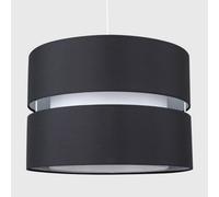 MiniSun | Modern Large 2 Tier Black and White Ceiling Light Shade | Pendant Lights, Home Décor & Improvement Essential | Includes 10W LED Bulb [3000K Warm White] | 35cm Shade Width