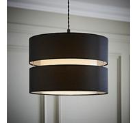 MiniSun | Modern Large 2 Tier Black and White Ceiling Light Shade | Pendant Lights, Home Décor & Improvement Essential | 35cm Shade Width