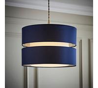 ValueLights Sophia 2-Tier Navy and White Large Ceiling Light Shade - Size: 24 x 35 x 35cm - Blue - Wilko