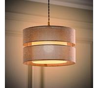 Valuelights Sophia Linen Tier 30Cm Drum Easy Fit Ceiling Light Lamp Shade And Bulb In Grey Grey One Size