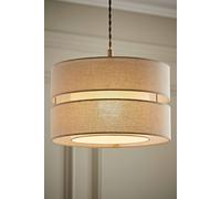 ValueLights Sophia-2 Tier Natural Linen Medium Drum Ceiling Lamp Shade - Size: 18.5 x 30 x 30cm - Cream - Wilko