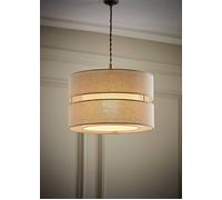 ValueLights | Sophia 2 Tier Natural Linen Drum Ceiling Lamp Shade | Shades & Home Improvements Essential | 300mm Shade Width
