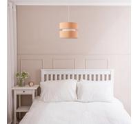 Valuelights Sophia Pair Of Small Sand 2 Tier Ceiling Light Shades (D)26Cm