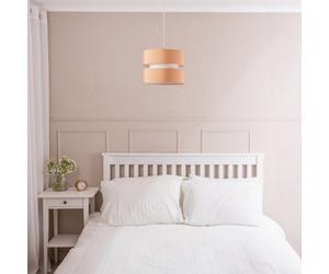 Valuelights Sophia Pair Of Small Sand 2 Tier Ceiling Light Shades (D)26Cm