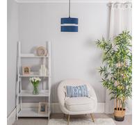 ValueLights | Small Ceiling 2 Tier Pendant Drum Lampshades in Navy Blue | Lamp Shades, Home Décor & Improvement Essential | Set of 2