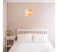 Sophia Pair of Two Small 26cm Easy Fit Ceiling Lamp Shades with Bulbs ValueLights Camel 10 inches