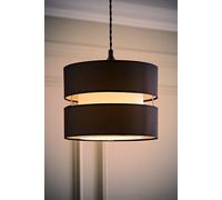 Sophia Small 26cm Drum Easy Fit Ceiling Light Lamp Shade with Bulb ValueLights Black 10 inches