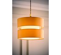 ValueLights | Small Easy Fit Ceiling Light Shade 2 Tier Pendant Drum Lampshade - Sand | Shades, Home Décor & Improvement Essential | Included LED Bulb | 26cm Shade Width