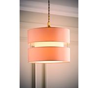 ValueLights | Small Easy Fit Ceiling Light Shade 2 Tier Pendant Drum Lampshade for Living Room Bedroom Hallway - Blush Pink | Shades, Home Décor & Improvement Essential | Included LED Bulb