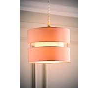 ValueLights | Small Easy Fit Ceiling Light Shade 2 Tier Pendant Drum Lampshade - Blush Pink | Shades, Home Décor & Improvement Essential | Included LED Bulb | 26cm Shade Width